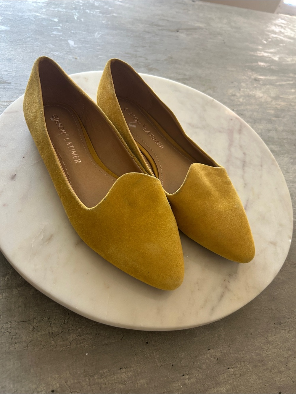 Gibson Latimer Mustard Sheep leather Pointed Toe Flats size 7.5